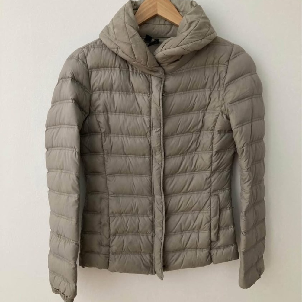 Mango lightweight down filled jacket - Taupe- size S - Picture 2 of 6